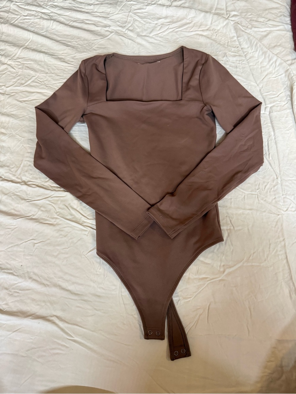 Abercrombie & Fitch Brown Long Sleeve Square Neck Bodysuit